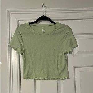 PacSun Green Fitted Crop Tee